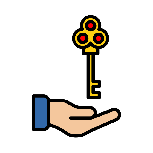 icon cles au dessus d'une main